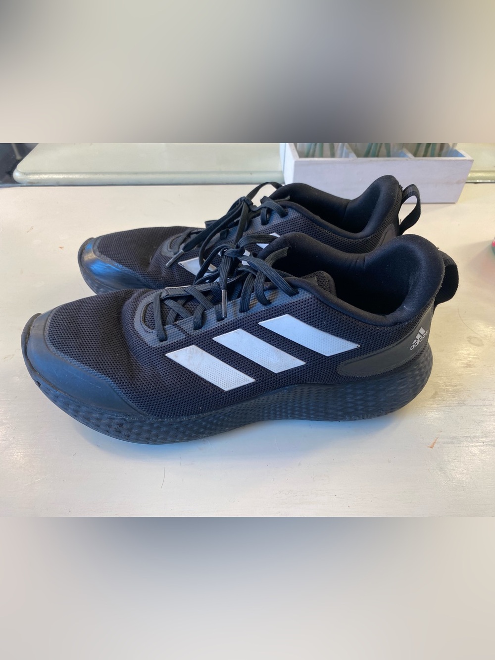 Adidas Men’s Black & White Running Shoes, Sz. 12